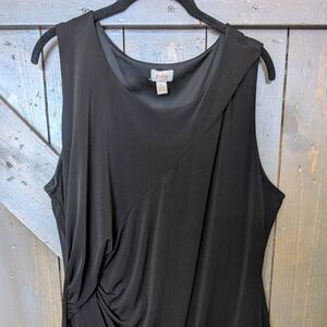 Black Ruched Asymmetrical Sheath Dress